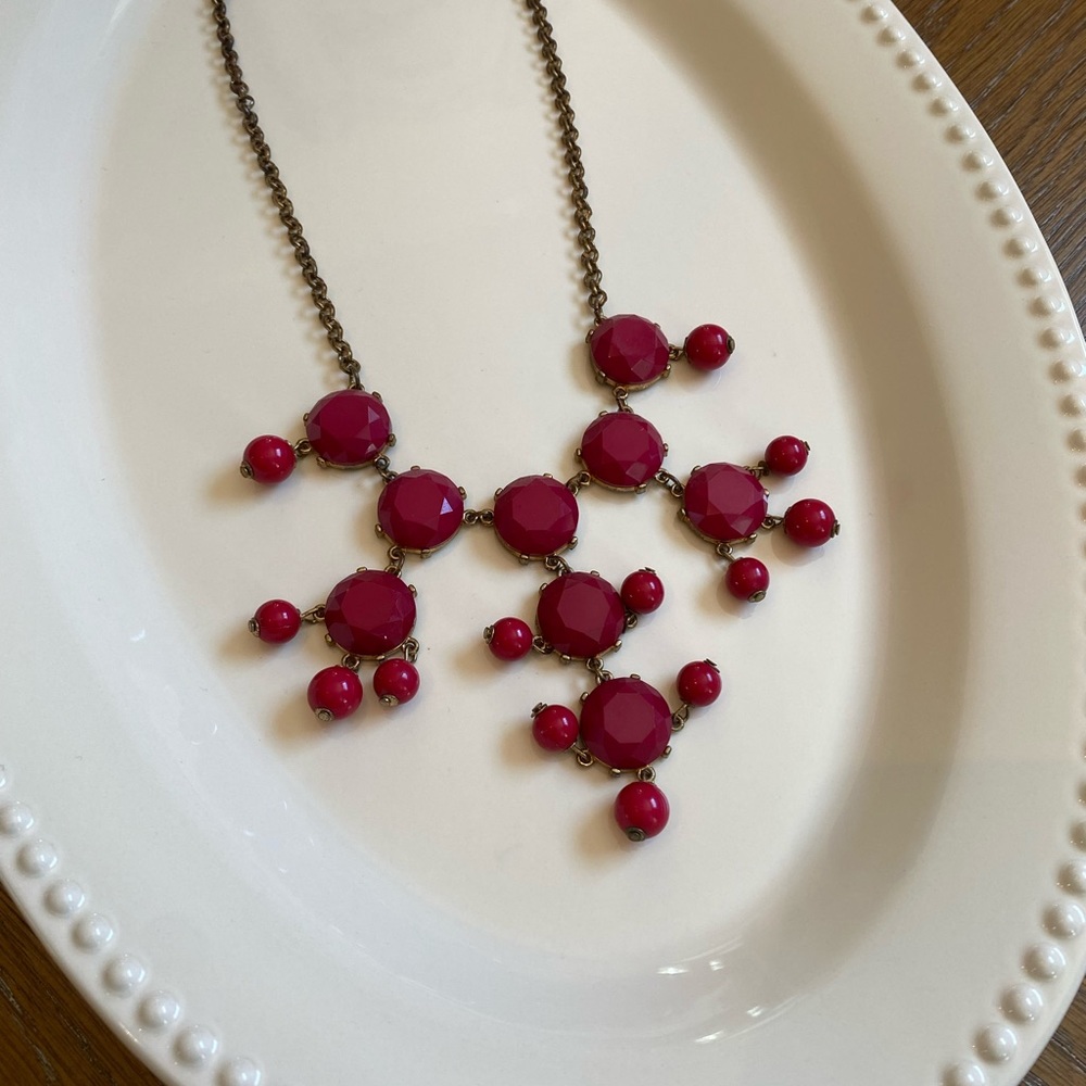 Raspberry Color Bauble Necklace